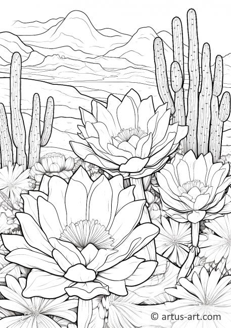Page de coloriage des fleurs du désert
