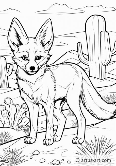 Page de coloriage du renard du désert