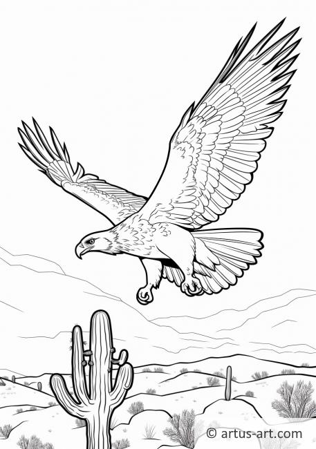 Page de coloriage du Faucon du désert
