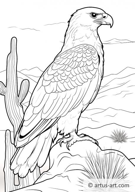 Page de coloriage Faucon du désert