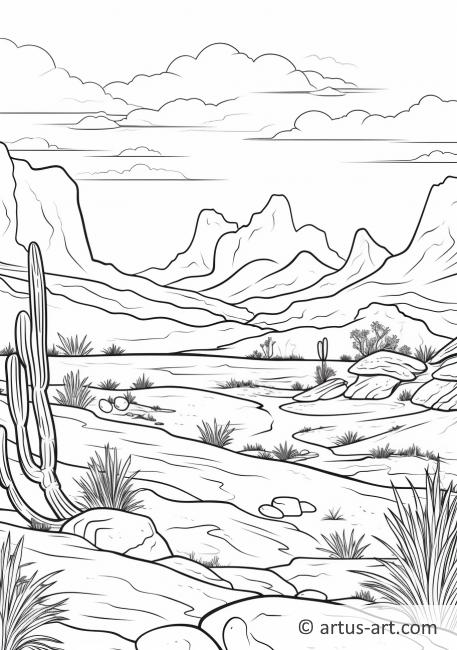 Desert Landscape Coloring Page