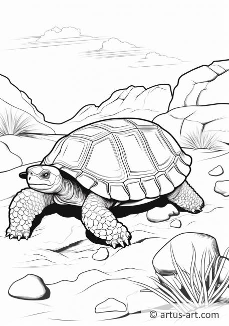 Page de coloriage de tortue du désert