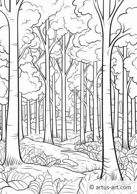 Autumn Forest Coloring Page