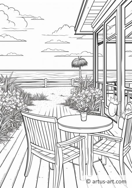 Beach Cafe Vibes Coloring Page