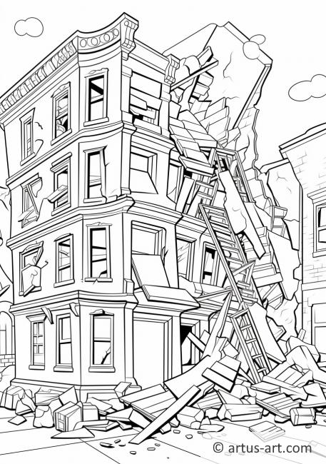 Kreslení stránka zřícení budovy