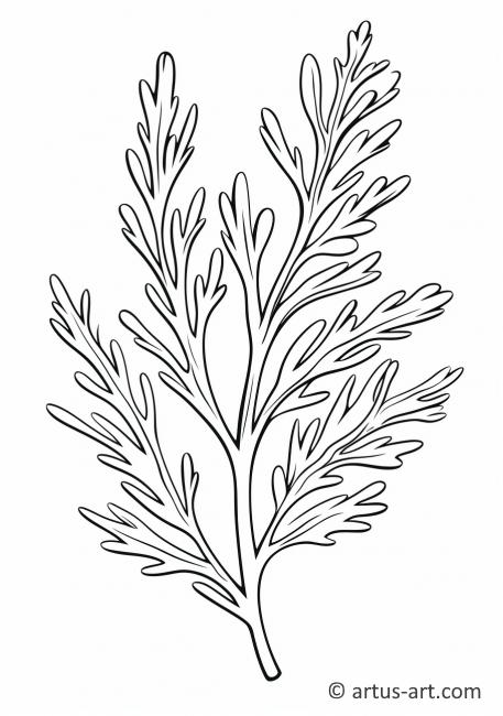 Strona do kolorowania liścia cyprysowego