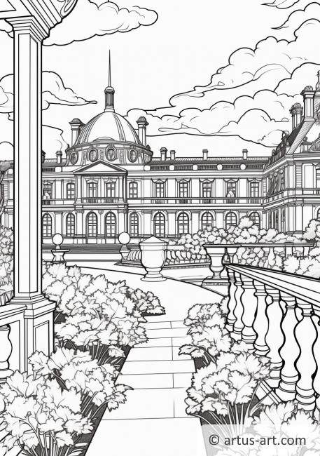 Página para colorear de Jardín Francés