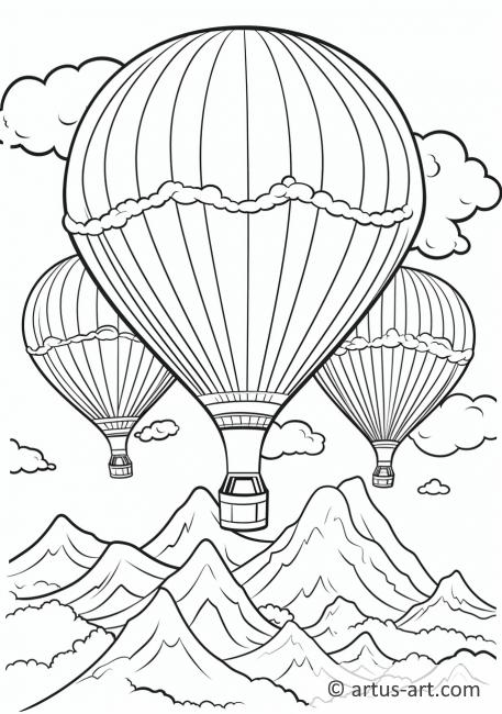 Barevná stránka s horkovzdušnými balóny