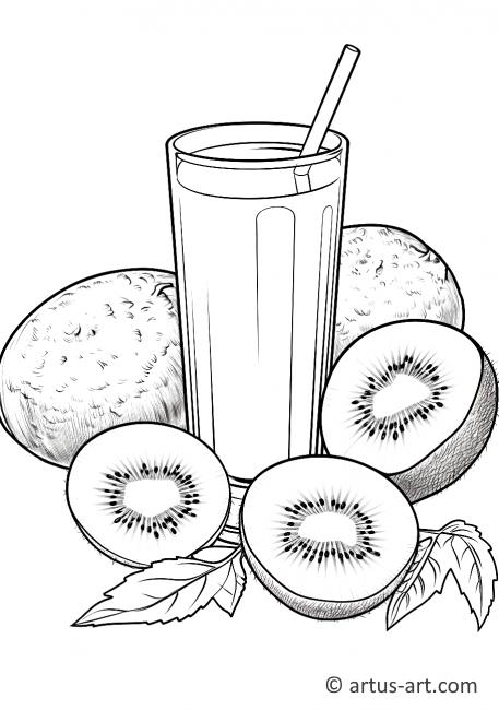 Kiwi-Fruchtsaft Ausmalbild