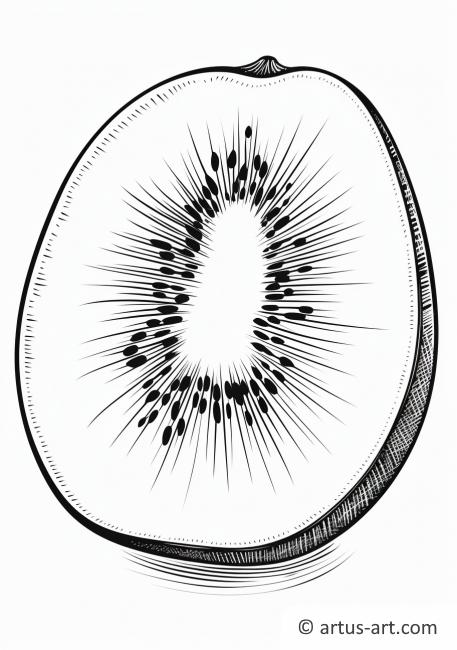 Ausmalbild: Kiwifrucht-Scheibe