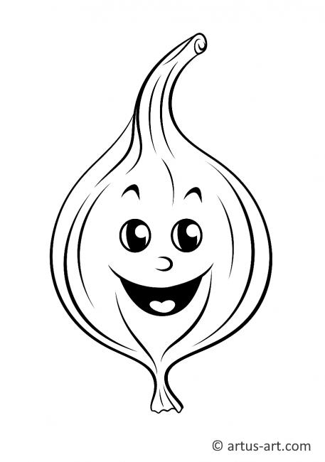 Onion Emoji Coloring Page