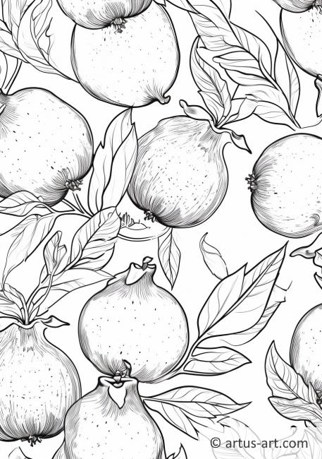 Pomegranate Pattern Coloring Page