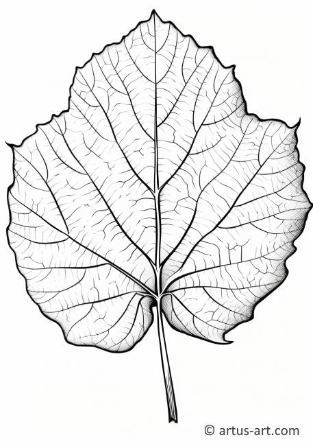 Ausmalbild eines Pappelblatts