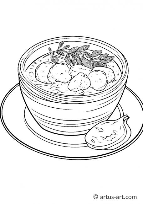 Page de coloriage de soupe de pommes de terre