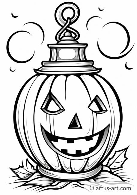 Pumpkin Lantern Coloring Page