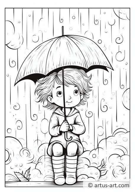 Página para colorir em um dia chuvoso