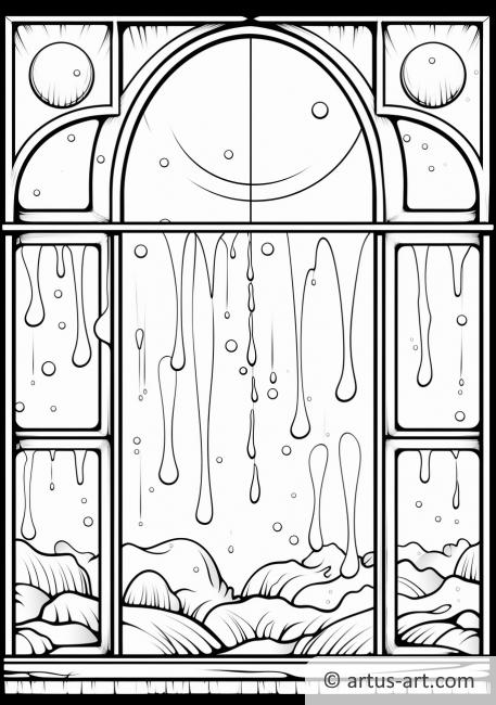 Regentropfen auf dem Fenster Ausmalbild