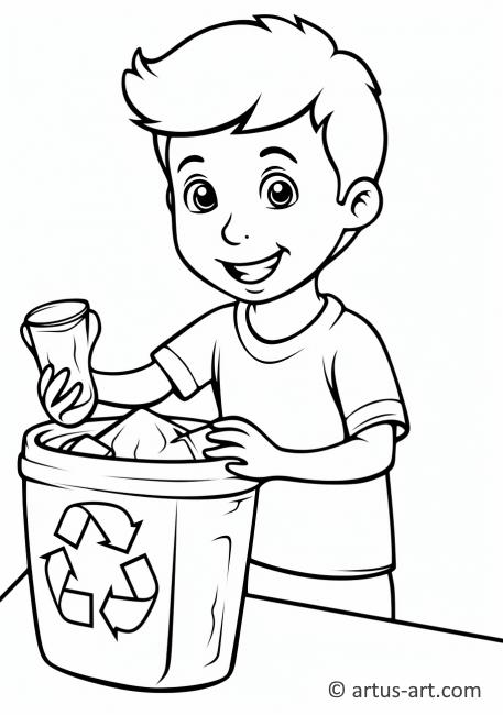 Page de coloriage sur l'éducation au recyclage