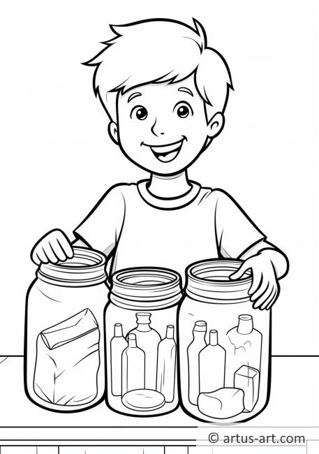 Página para colorear de educación sobre el reciclaje