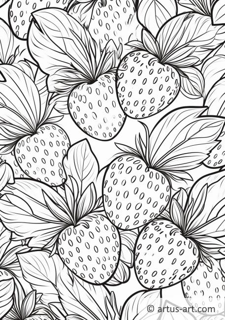Erdbeer-Muster Ausmalbild