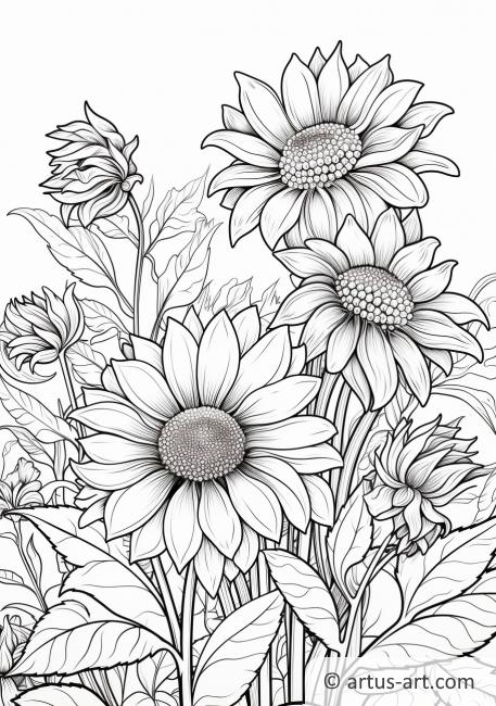 Sunflower Garden Coloring Page