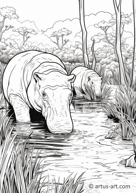 Swamp Wildlife Coloring Page