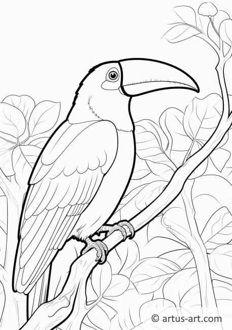 Ausmalbild eines Tukanvogels