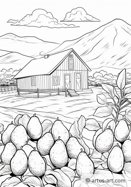 Página para colorir de Fazenda de Abacate