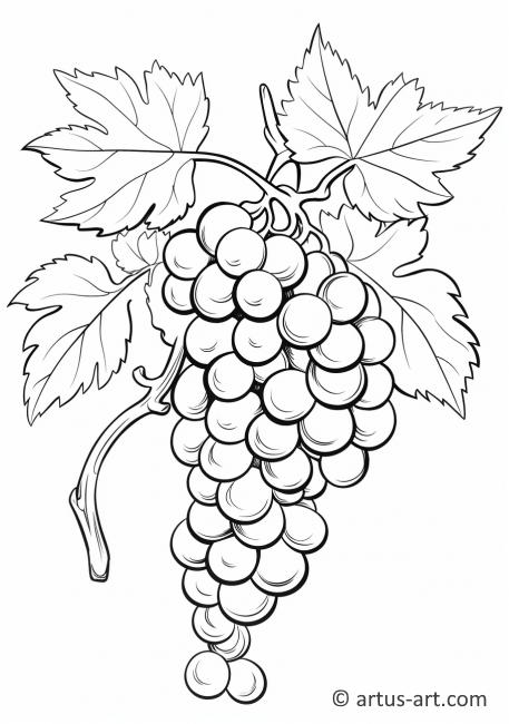 Kolorowanka z kreskówkowymi winogronami