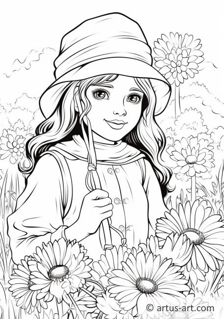 Pagina da colorare: Margherita in un campo