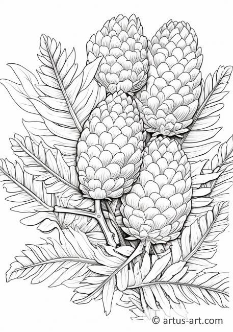 Stránka ke kolorování listů durianu