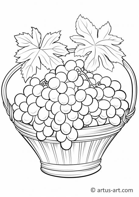 Winogrona w koszyku Kolorowanka