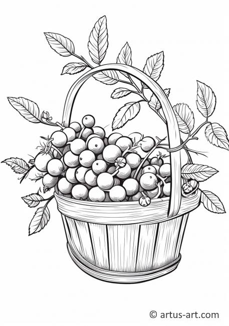 Huckleberry Picking Basket Coloring Page