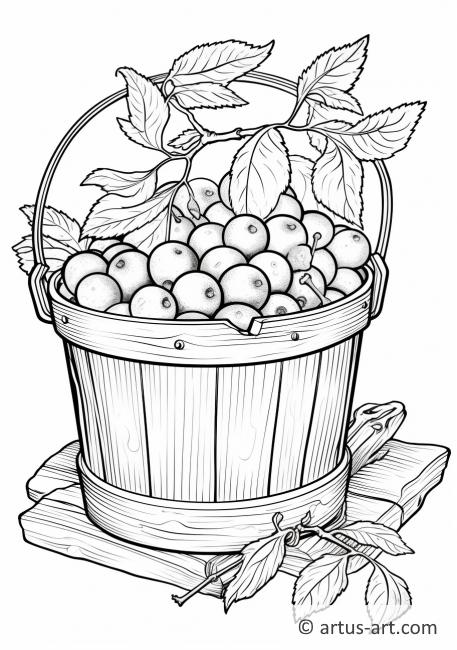 Huckleberry Picking Bucket Coloring Page