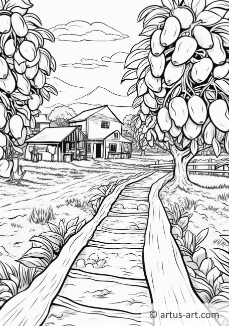 Página para colorir de Fazenda de Manga