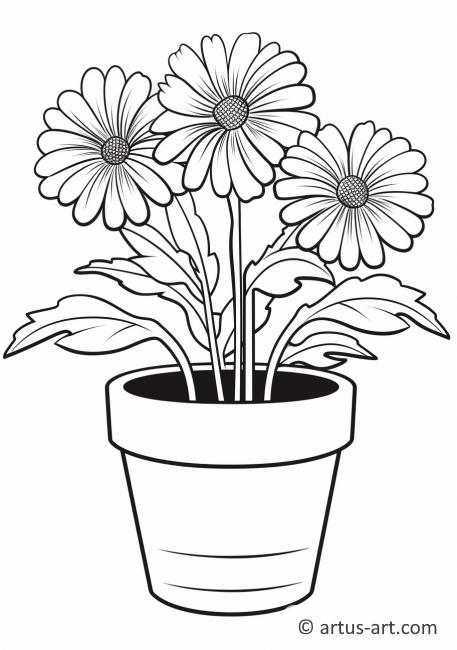 Marigold in a Pot Coloring Page