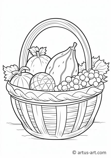 Melon in a Basket Coloring Page