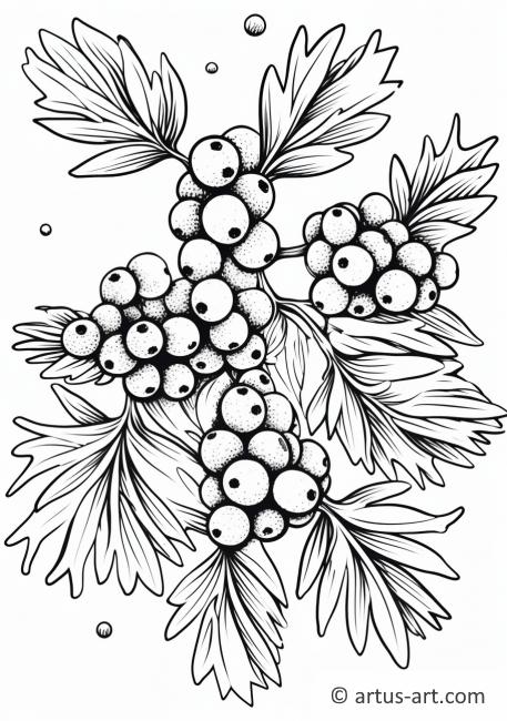 Mistletoe and Snowflakes Coloring Page
