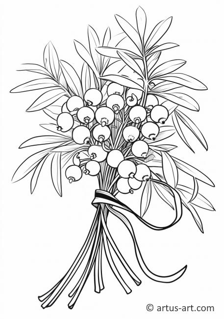 Mistletoe with a Ribbon Coloring Page