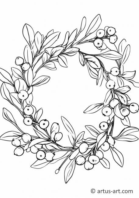 Mistletoe Wreath Coloring Page