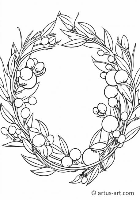 Mistletoe Wreath Coloring Page