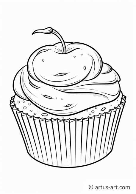 Nectarine Muffin Coloring Page