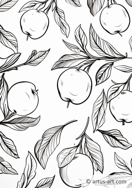Nectarine Pattern Coloring Page