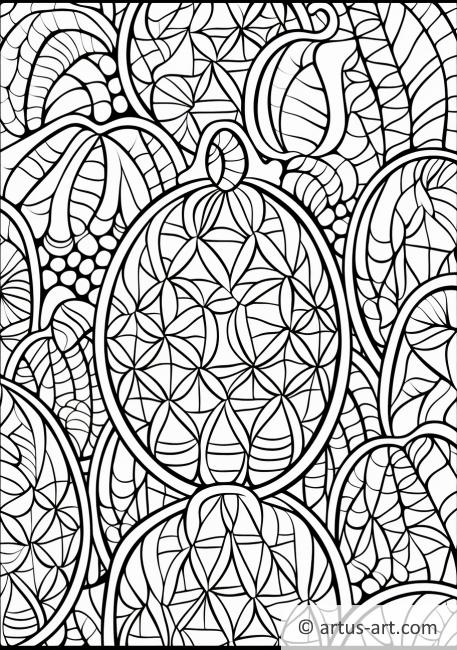 Page de coloriage de pastèque à motifs