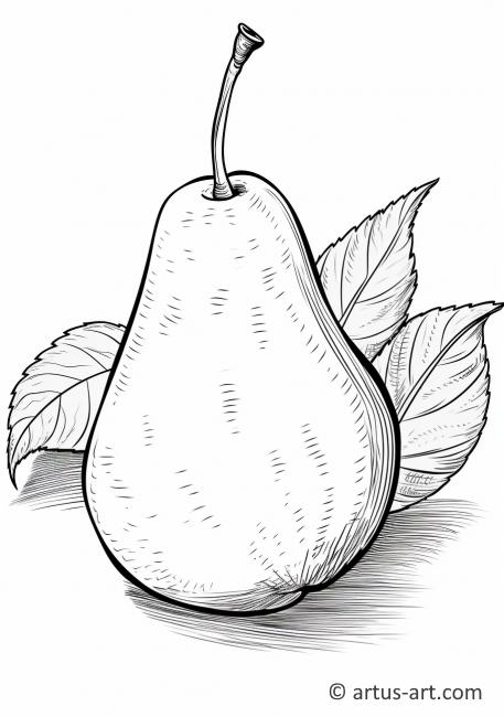 Pear Core Coloring Page