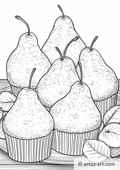 Pear Muffins Coloring Page