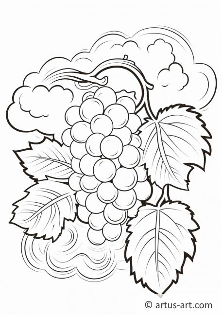 Página para colorear de uvas durmiendo