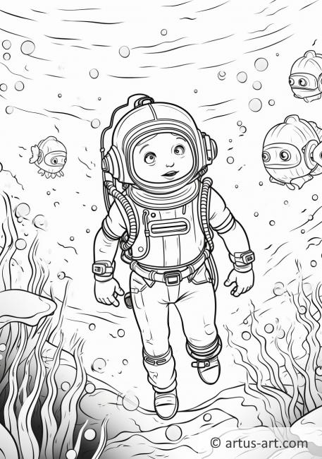 Pagina da colorare Esplorazione sottomarina