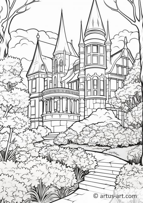 Página para colorear de Jardín Victoriano